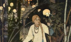 An illustration of Vasilisa the Beautiful, by Ivan Bilibin.