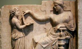 Grave Naiskos of an Enthroned Woman With An Attendant dates from around 100BC. Source: Digital image courtesy of the Getty's Open Content Program