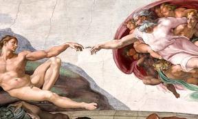Creation of Adam, fresco painted by Michelangelo (1475-1564), Sistine Chapel Ceiling (1508-1512) Rome, Vatican (Jörg Bittner Unna / CC by SA 3.0)