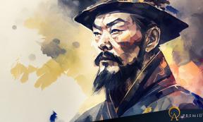 AI generated watercolor illustration of Sun Tzu.