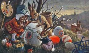 An Easter postcard depicting the Easter Bunny.