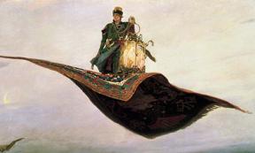 The Flying Carpet, a depiction of the hero of Russian folklore, Ivan Tsarevich by Victor Vasnetsov, 1880.