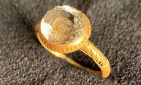 English Civil War Crystal and Gold Ring Discovered on the Isle of Man