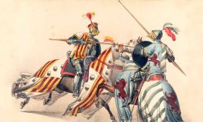 Representational image of jousting horses. Source: Public domain