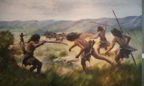 Paleolithic violence in a painting