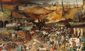 The Triumph of Death by Pieter Bruegel the Elder, circa 1562, depicting terrifying developments in 16th century Europe following a pandemic.
