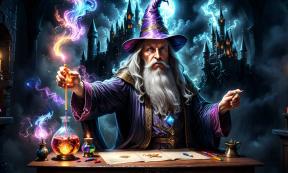 AI-generated image of the mythical wizard Merlin, of the Arthurian legends.