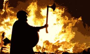 Photo from a modern-day Viking fire festival 