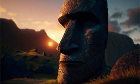 Stylized AI generated graphic of a Moai statue.         Source: artefacti/Adobe Stock