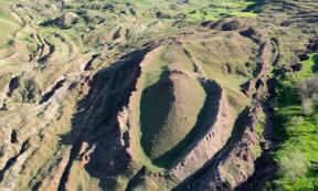 Overhead view of the Durupinar formation, near Mount Ararat in Turkey.