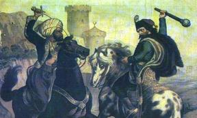 Prince Marko and Musa the Outlaw, 1900 painting by Vladislav Titelbah, the Narodni muzej Museum in Kikinda, Serbia. 