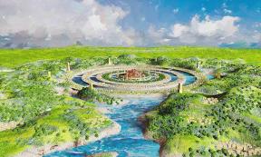  Illustration of the landscape of the great lost city of Atlantis