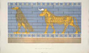 Late 19th century drawings of the eagle and bull symbols published by French excavator Victor Place. 	Source: New York Public Library
