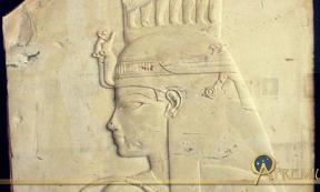 A relief originally from the tomb of Userhat (TT47) at Thebes depicts Queen Tiye. Brussels Royal Museum.
