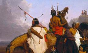 An 1845 painting of a group of people from the Sioux tribe by Charles Deas. Source: Public domain