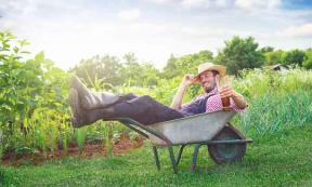 A  Farmer with a drink. 