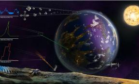 An illustration of various planetary technosignatures, including artificial atmospheric gases. Source: Sohail Wasif / UC Riverside
