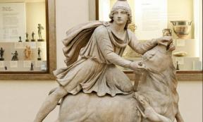 Mithras sacrificing a bull.