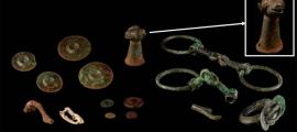 The collection of 16 mostly Roman offerings found at the sacred spring site in Anglesey. Source: Museum Wales