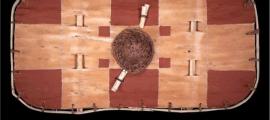 A the front of a copy of the bark shield. Source: University of Leicester/Fair Use                 