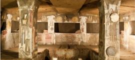 Interior of Etruscan Tomb of the Reliefs, Cerveteri, Italy