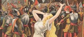 Detail from theatre poster for Jane Shore at Royal Princess' Theatre in Edinburgh, December 1885. Source: Public domain