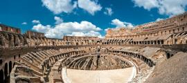 Was sophisticated Roman technology used in construction of the Roman Colosseum?