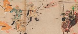 7th drawing from the first roll of the Illustrated Account of the Mongol invasion of Japan. Source: Public Domain