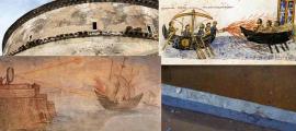Advanced Ancient Inventions.	Source: danflcreativo/Adobe Stock, Public Domain, Public Domain, NearEMPTiness/ CC BY-SA 3.0)