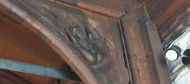 The genitalia carving in All Saints Church in Hereford, England is located above where the congregation would sit. Recently the image went viral on the internet. But it is only one of many lewd images of this kind to be found in churches across the UK!                 Source: Hereford Times