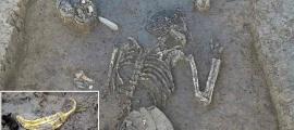 The human skeleton in Neolithic grave found in Exing, Germany.	Source: S.Lorenz/Landratsamt Dingolfing-Landau